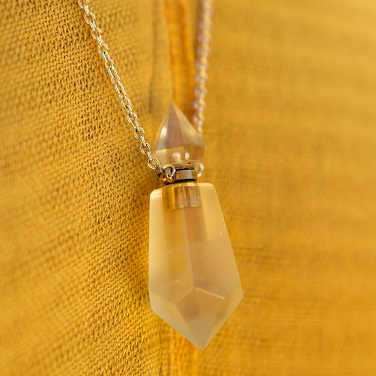 Citrine Golden Lotus Essential Oil Nectar Necklace